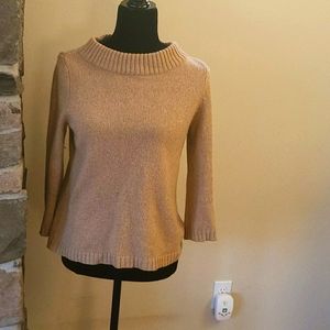 Camel chic Audrey neckline wool sweater